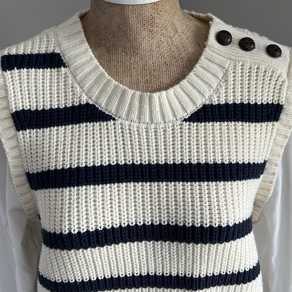 Rails Bambi Sweater Ivory Navy Stripe Sweater XL - Picture 7 of 10